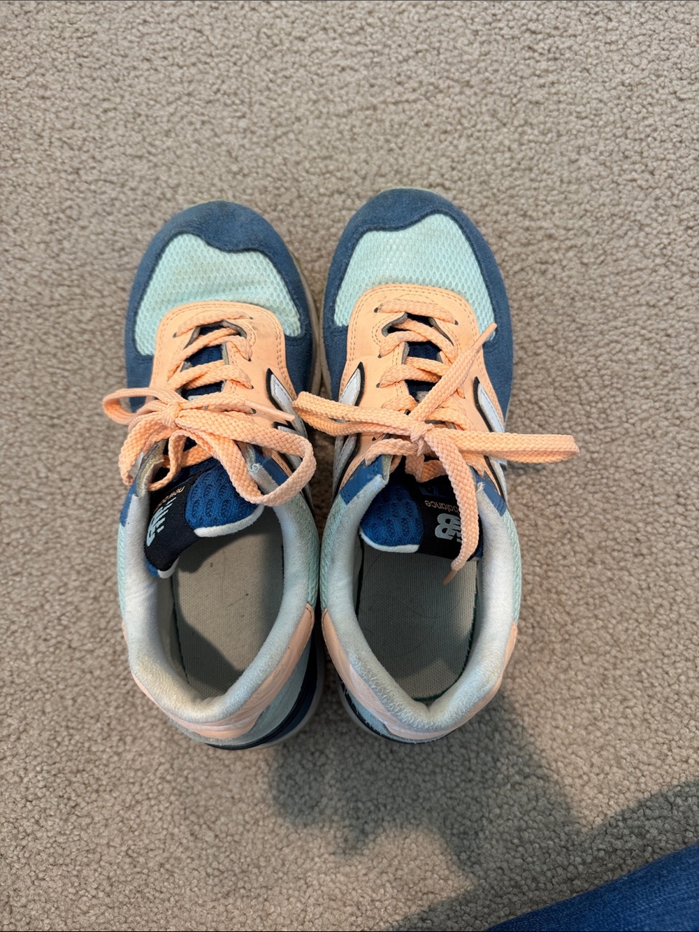 New Balance women’s Blue and Peach Retro Running Sneakers